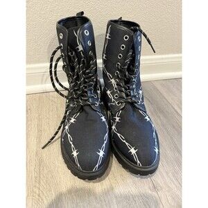Parked Wire Combat Boots Girls New Black Size 9